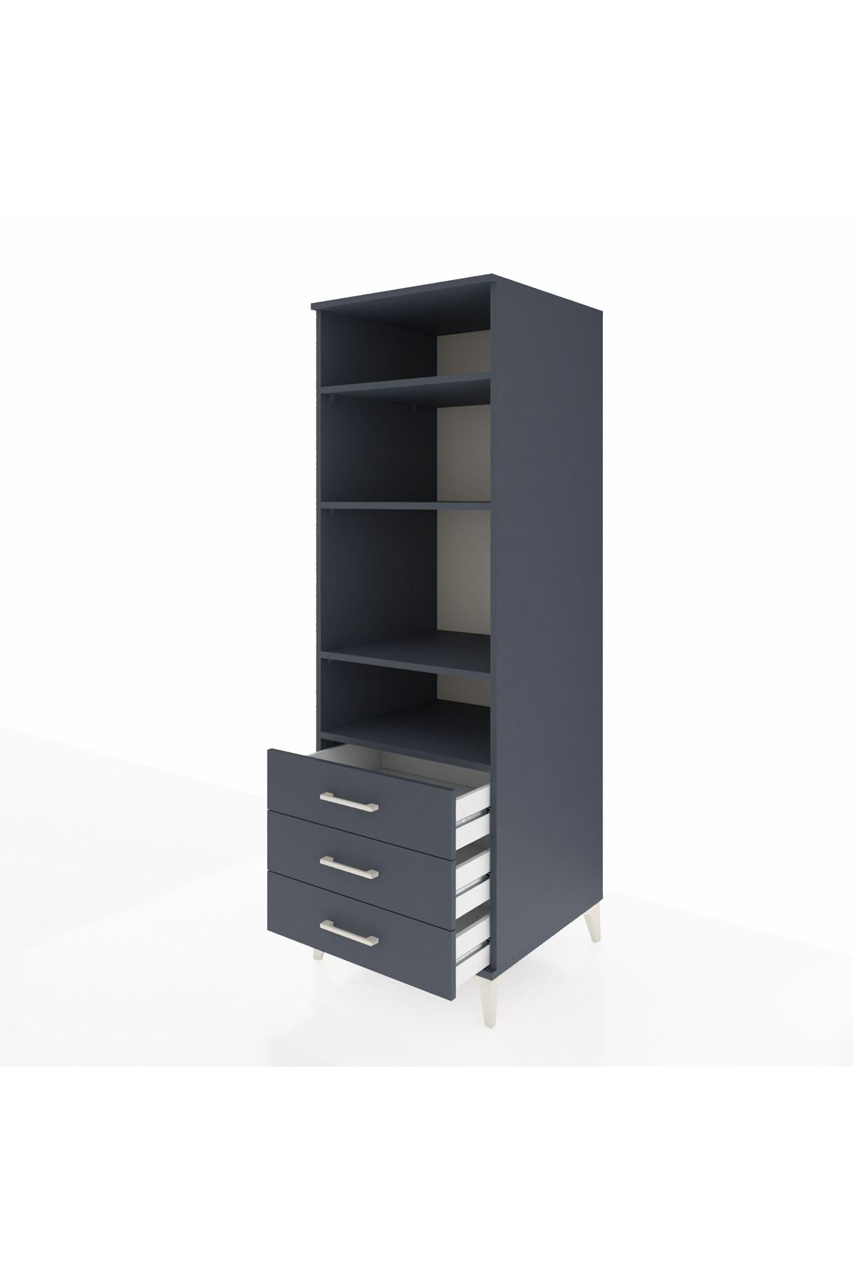 Kronos Dolap 4 Raflı 3 Çekmeceli 60x59x182 - S89M037V5C
