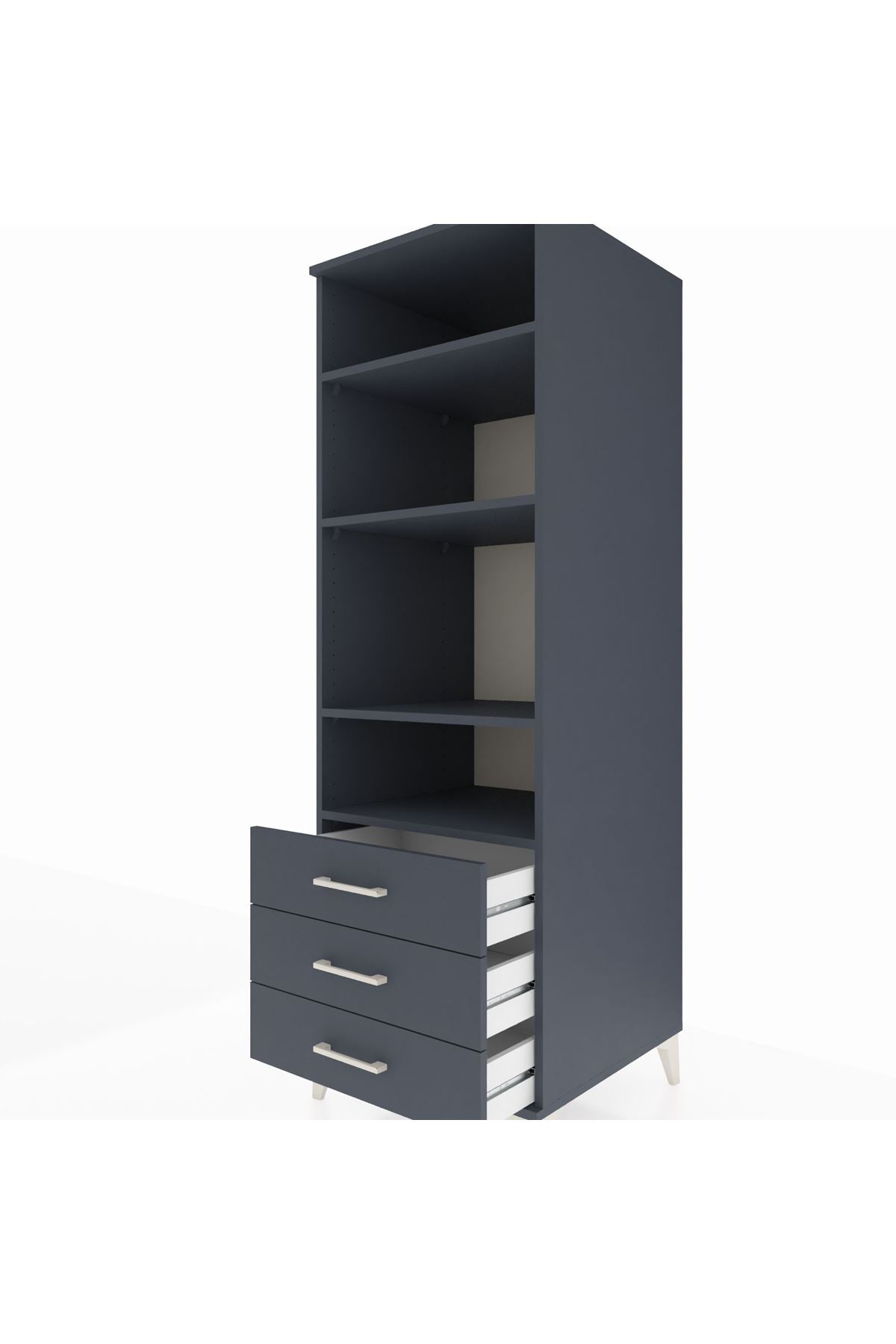 Kronos Dolap 4 Raflı 3 Çekmeceli 60x59x182 - S89M037V5C