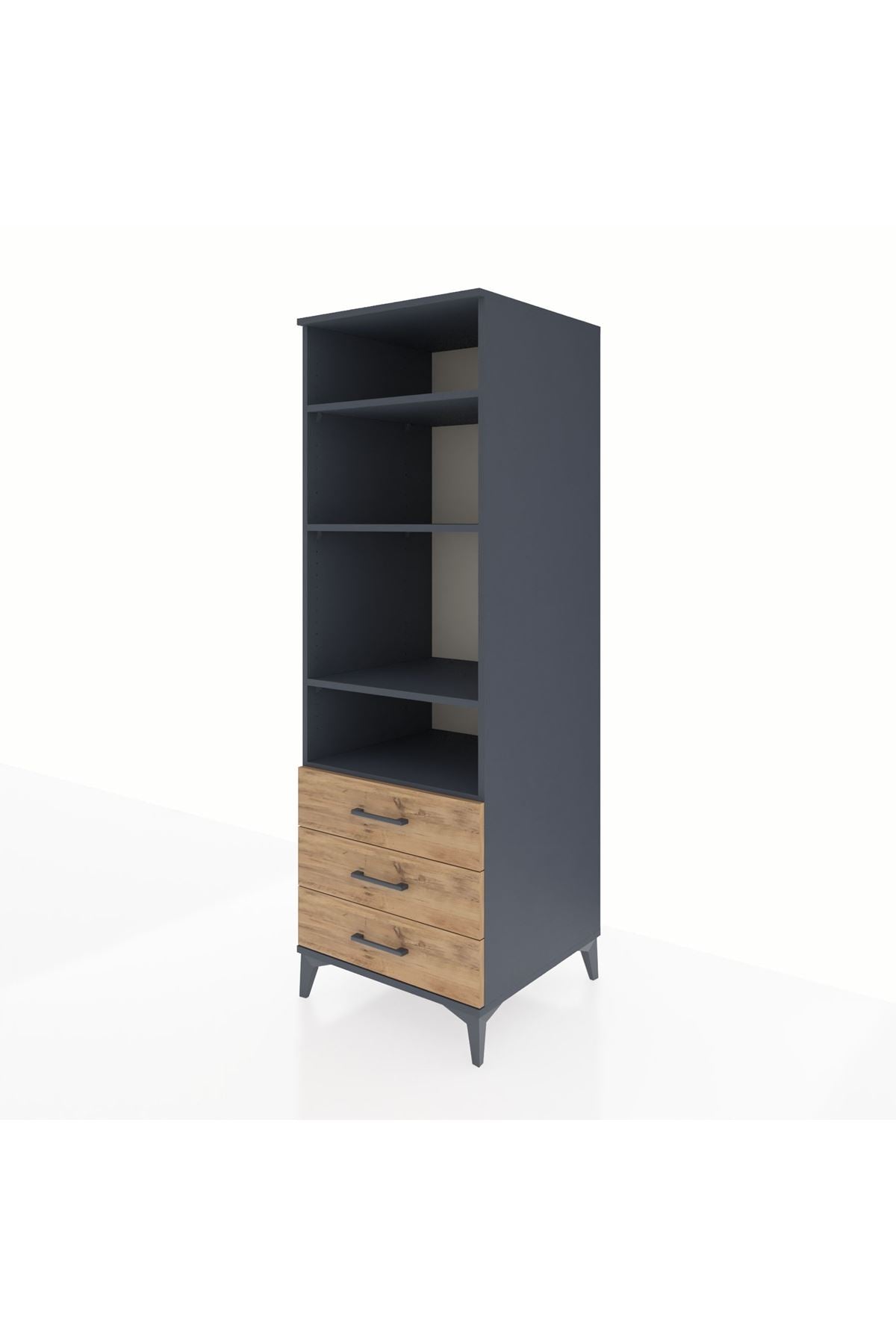 Kronos Dolap 4 Raflı 3 Çekmeceli 60x59x182 - S89M037V6C
