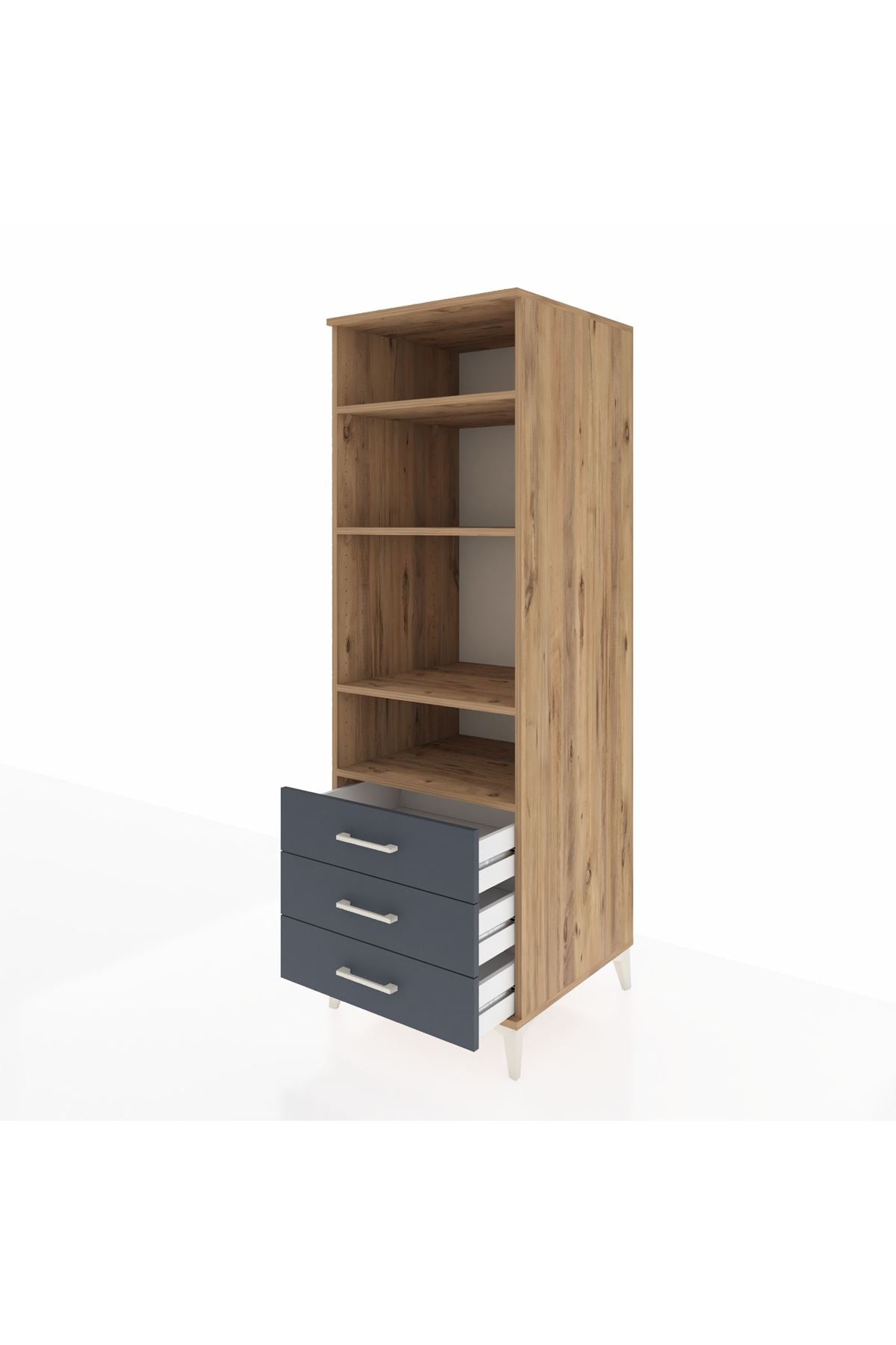 Kronos Dolap 4 Raflı 3 Çekmeceli 60x59x182 - S89M037V8C
