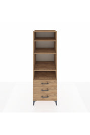 Kronos Dolap 4 Raflı 3 Çekmeceli 60x59x182 Çam-Çam