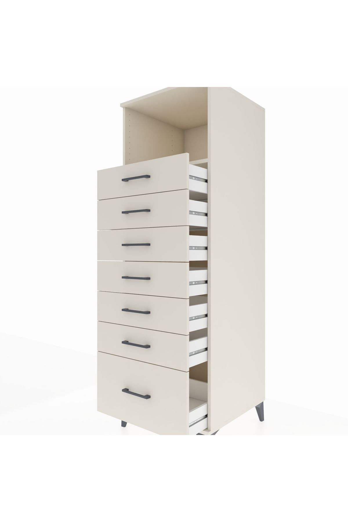 Kronos Dolap Tek Raflı 7 Çekmeceli 60x59x182 Aytaşı-Aytaşı