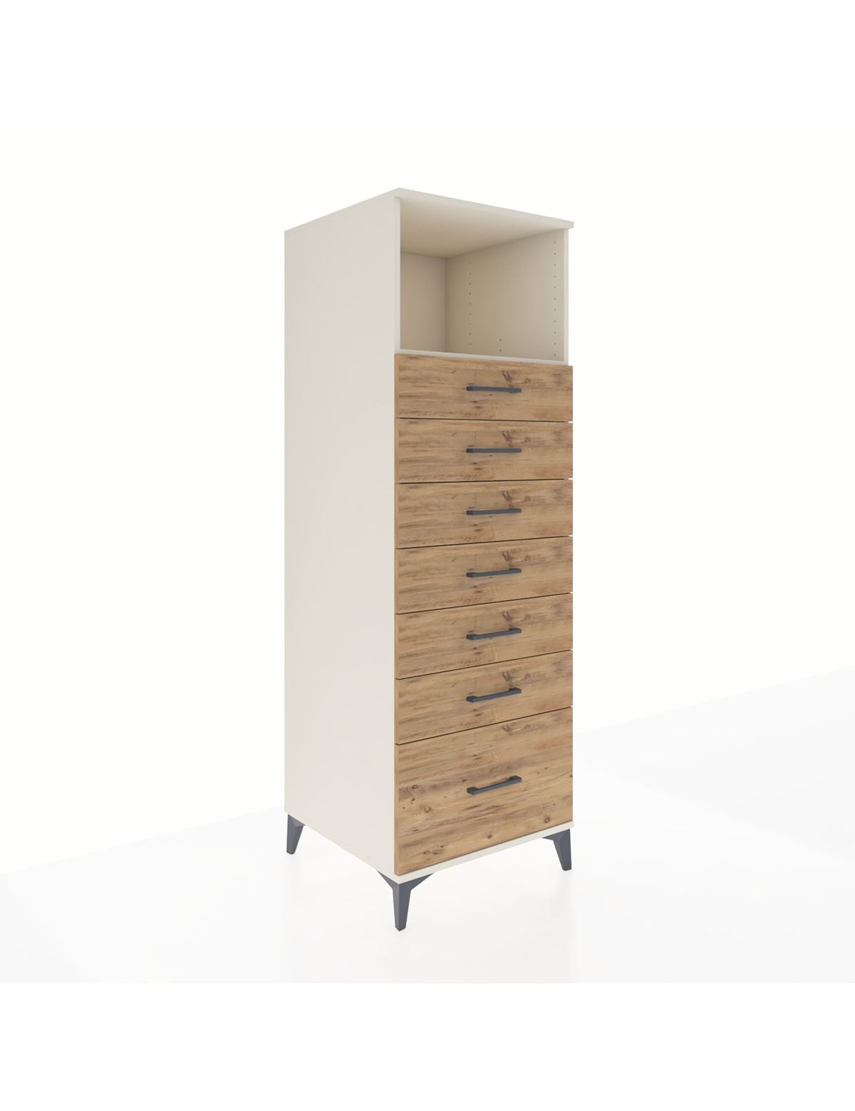 Kronos Dolap Tek Raflı 7 Çekmeceli 60x59x182 Aytaşı-Çam