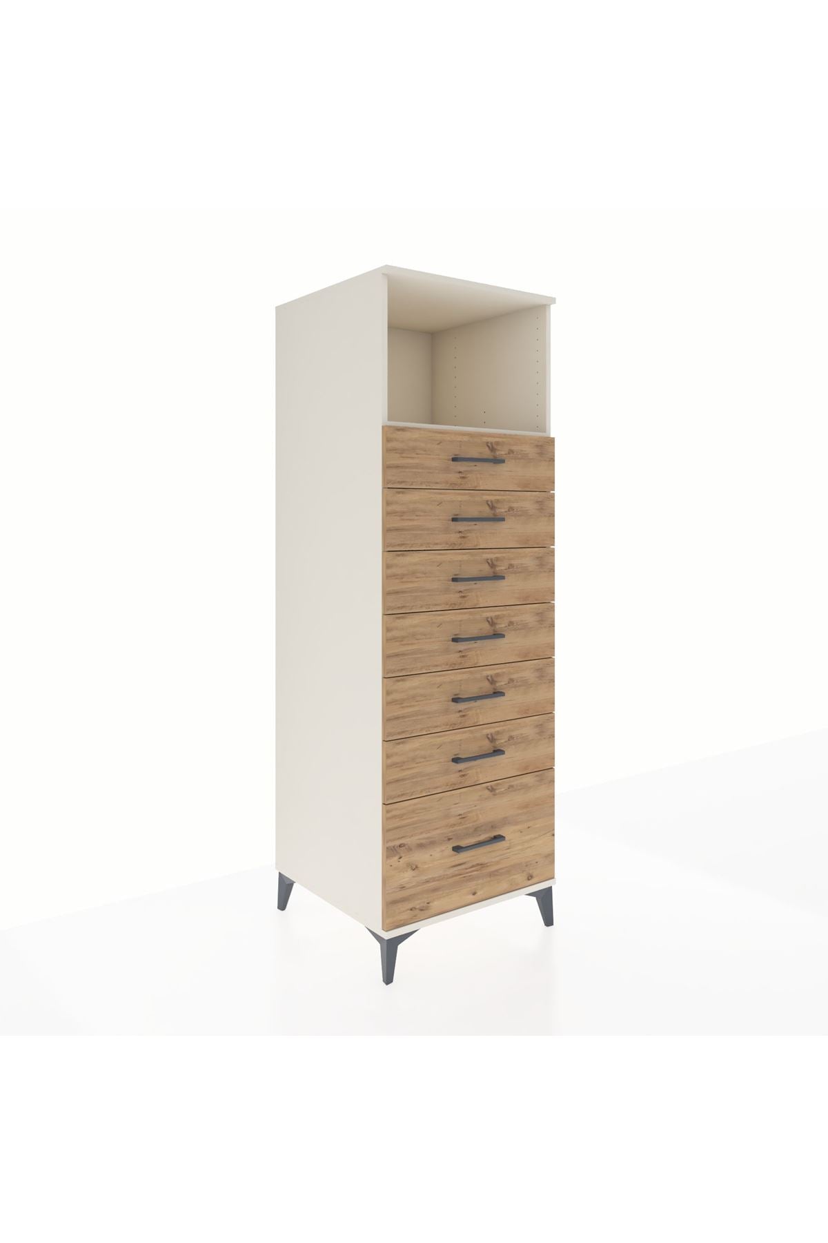 Kronos Dolap Tek Raflı 7 Çekmeceli 60x59x182 Aytaşı-Çam