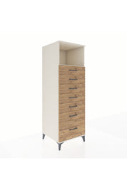 Kronos Dolap Tek Raflı 7 Çekmeceli 60x59x182 Aytaşı-Çam