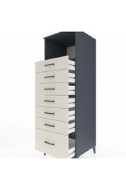 Kronos Dolap Tek Raflı 7 Çekmeceli 60x59x182 Antrasit-Aytaşı