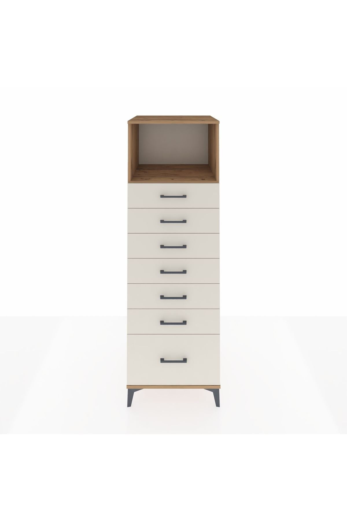 Kronos Dolap Tek Raflı 7 Çekmeceli 60x59x182 Çam-Aytaşı