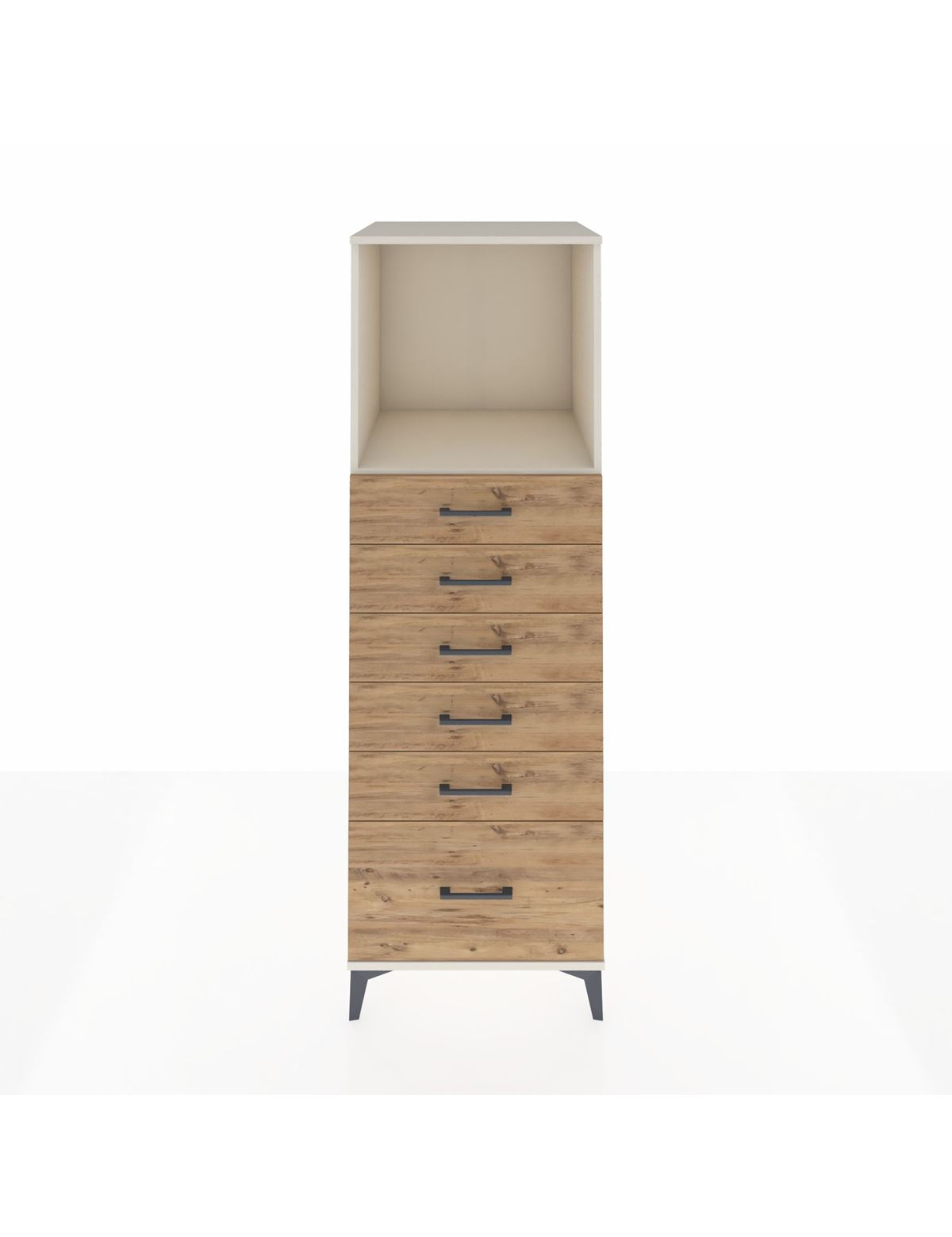 Kronos Dolap Tek Raflı 6 Çekmeceli 60x59x182 Aytaşı-Çam