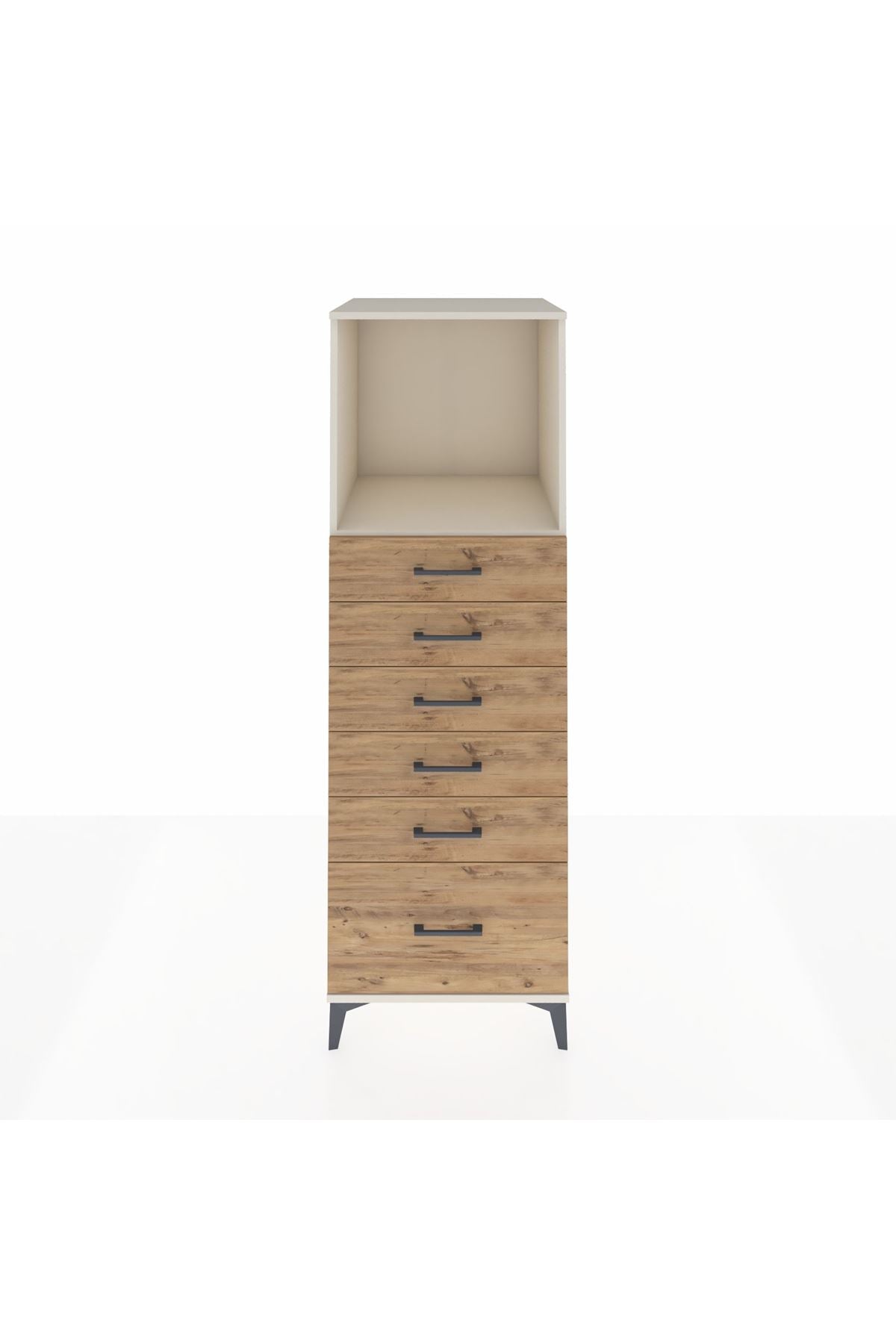 Kronos Dolap Tek Raflı 6 Çekmeceli 60x59x182 Aytaşı-Çam