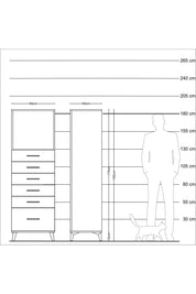 Kronos Dolap Tek Raflı 6 Çekmeceli 60x59x182 Aytaşı-Çam