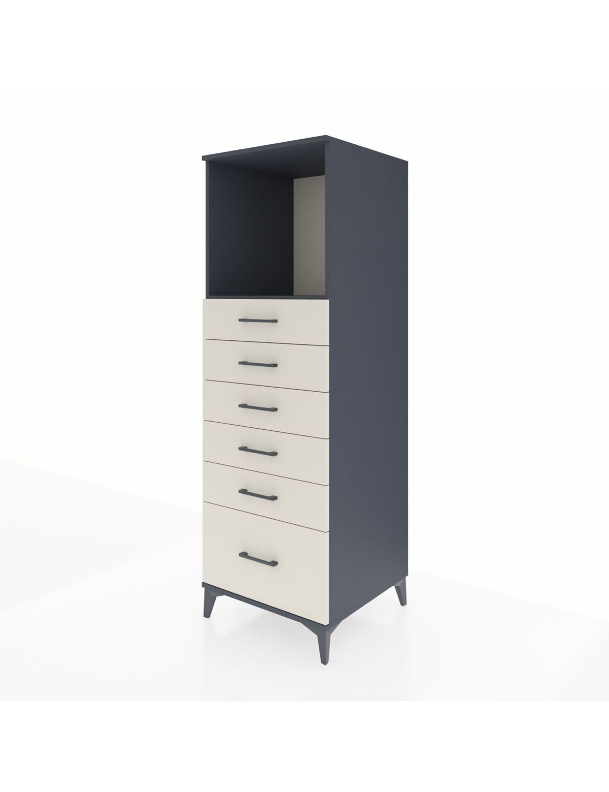 Kronos Dolap Tek Raflı 6 Çekmeceli 60x59x182 - S89M039V4C
