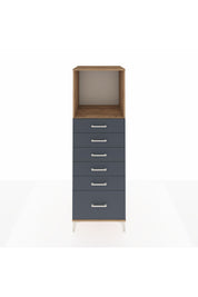 Kronos Dolap Tek Raflı 6 Çekmeceli 60x59x182 Çam-Antrasit