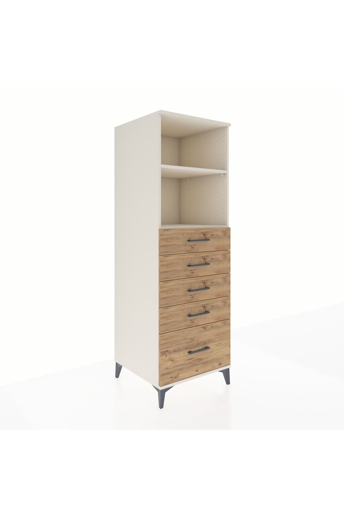 Kronos Dolap 2 Raflı 5 Çekmeceli 60x59x182 Aytaşı-Çam