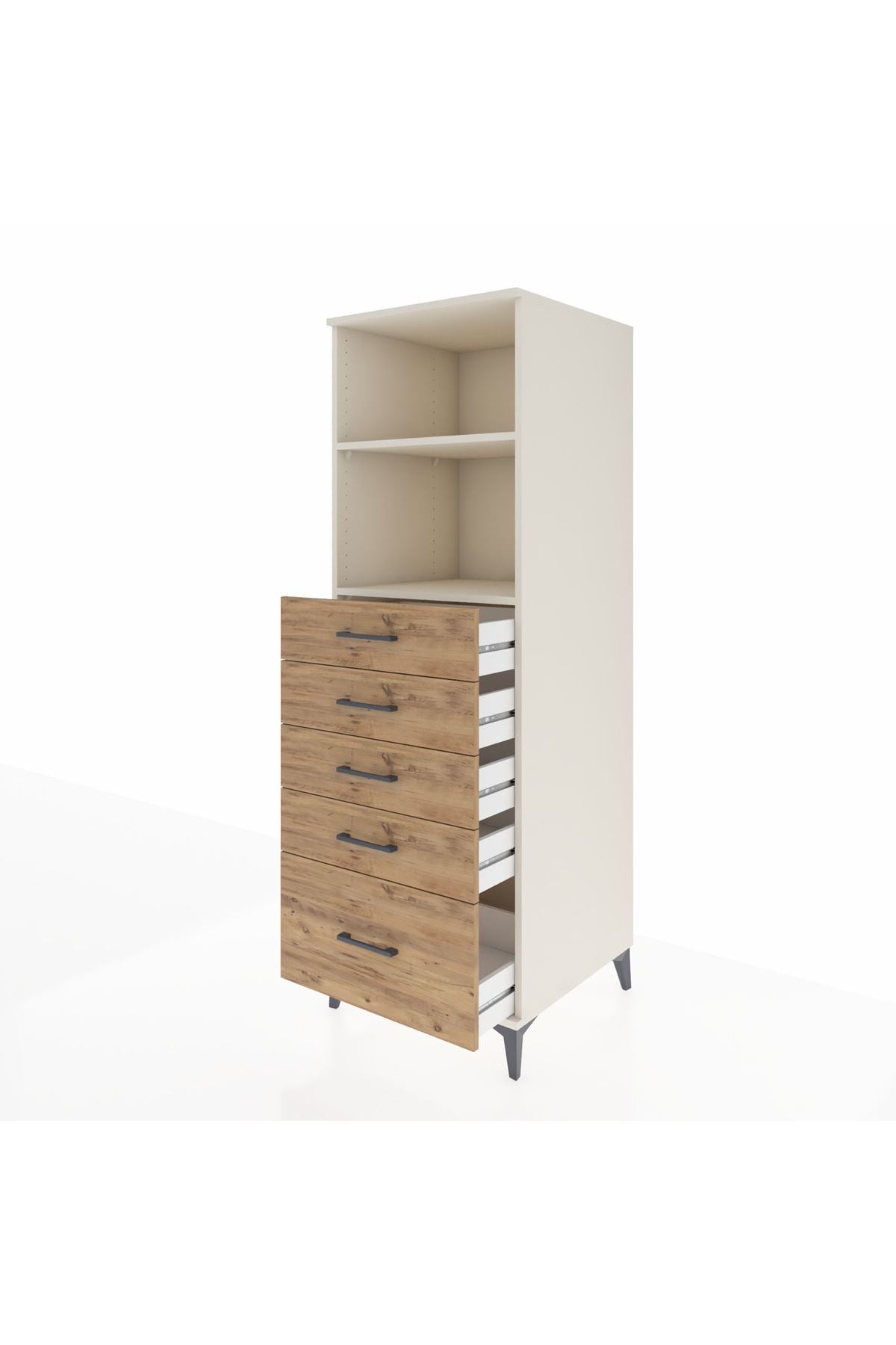 Kronos Dolap 2 Raflı 5 Çekmeceli 60x59x182 Aytaşı-Çam