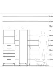 Kronos Dolap 2 Raflı 5 Çekmeceli 60x59x182 Aytaşı-Çam