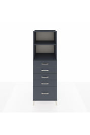 Kronos Dolap 2 Raflı 5 Çekmeceli 60x59x182 Antrasit-Antrasit