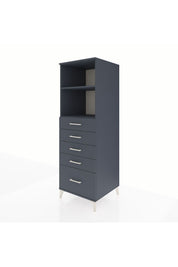 Kronos Dolap 2 Raflı 5 Çekmeceli 60x59x182 Antrasit-Antrasit