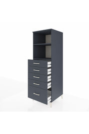 Kronos Dolap 2 Raflı 5 Çekmeceli 60x59x182 Antrasit-Antrasit