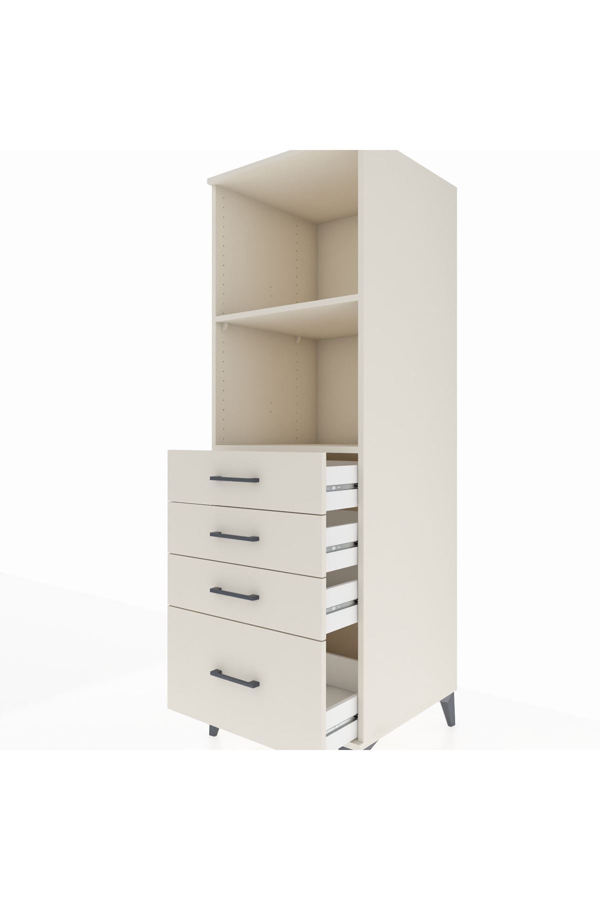 Kronos Dolap 2 Raflı 4 Çekmeceli 60x59x182 - S89M041V1C