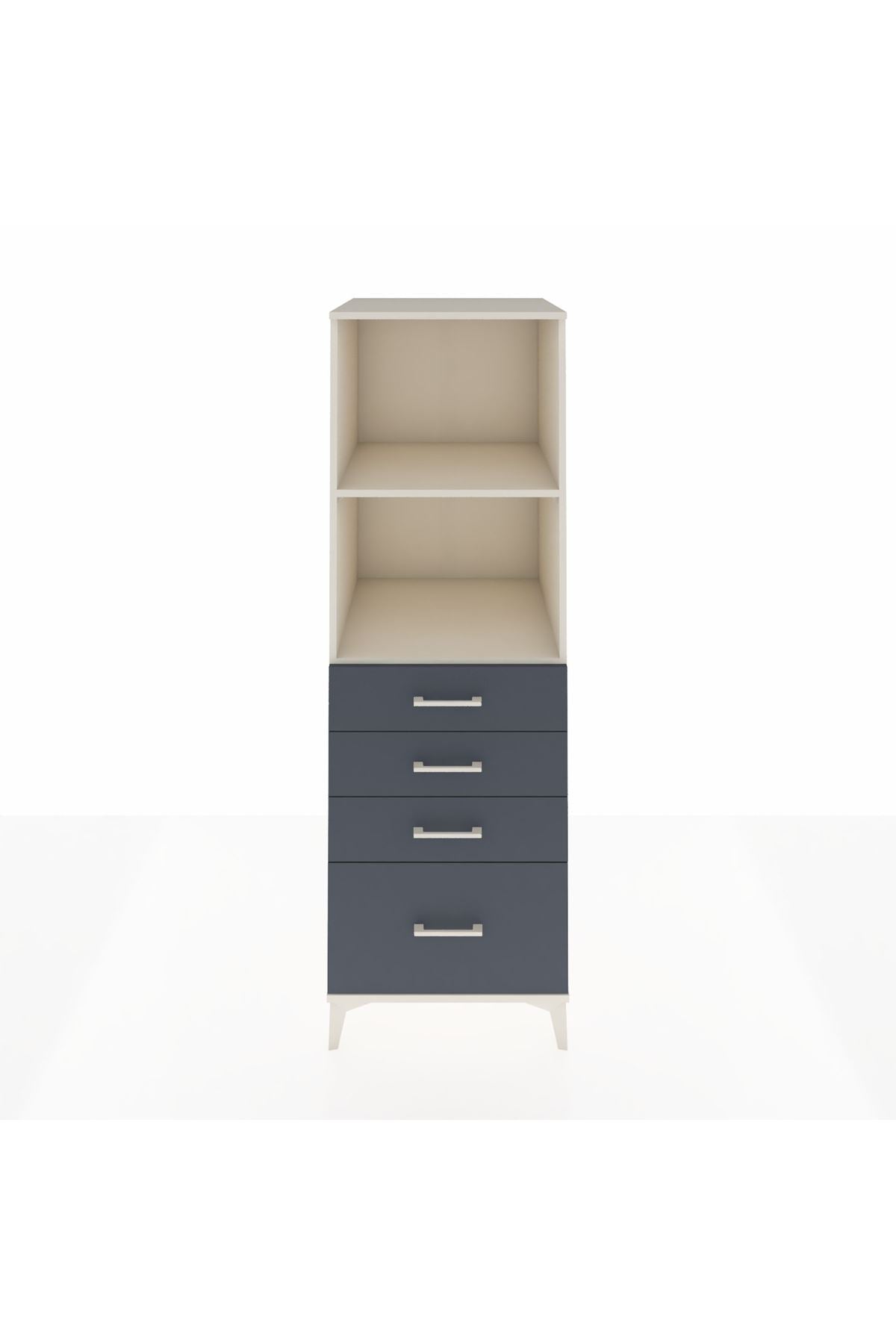 Kronos Dolap 2 Raflı 4 Çekmeceli 60x59x182 Aytaşı-Antrasit