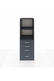 Kronos Dolap 2 Raflı 4 Çekmeceli 60x59x182 Antrasit-Antrasit