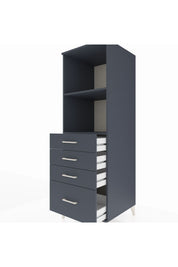 Kronos Dolap 2 Raflı 4 Çekmeceli 60x59x182 Antrasit-Antrasit