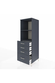 Kronos Dolap 2 Raflı 4 Çekmeceli 60x59x182 Antrasit-Antrasit