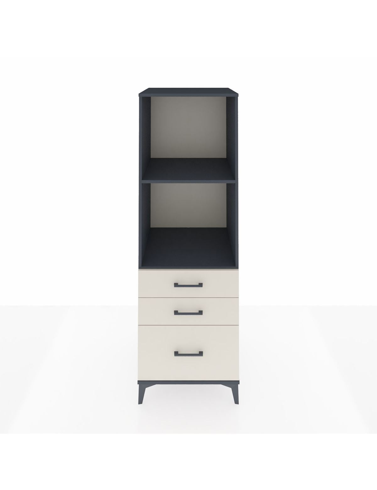 Kronos Dolap 2 Raflı 3 Çekmeceli 60x59x182 Antrasit-Aytaşı