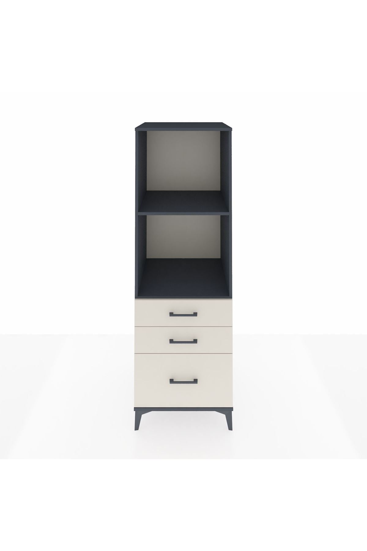 Kronos Dolap 2 Raflı 3 Çekmeceli 60x59x182 Antrasit-Aytaşı