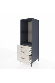 Kronos Dolap 2 Raflı 3 Çekmeceli 60x59x182 Antrasit-Aytaşı