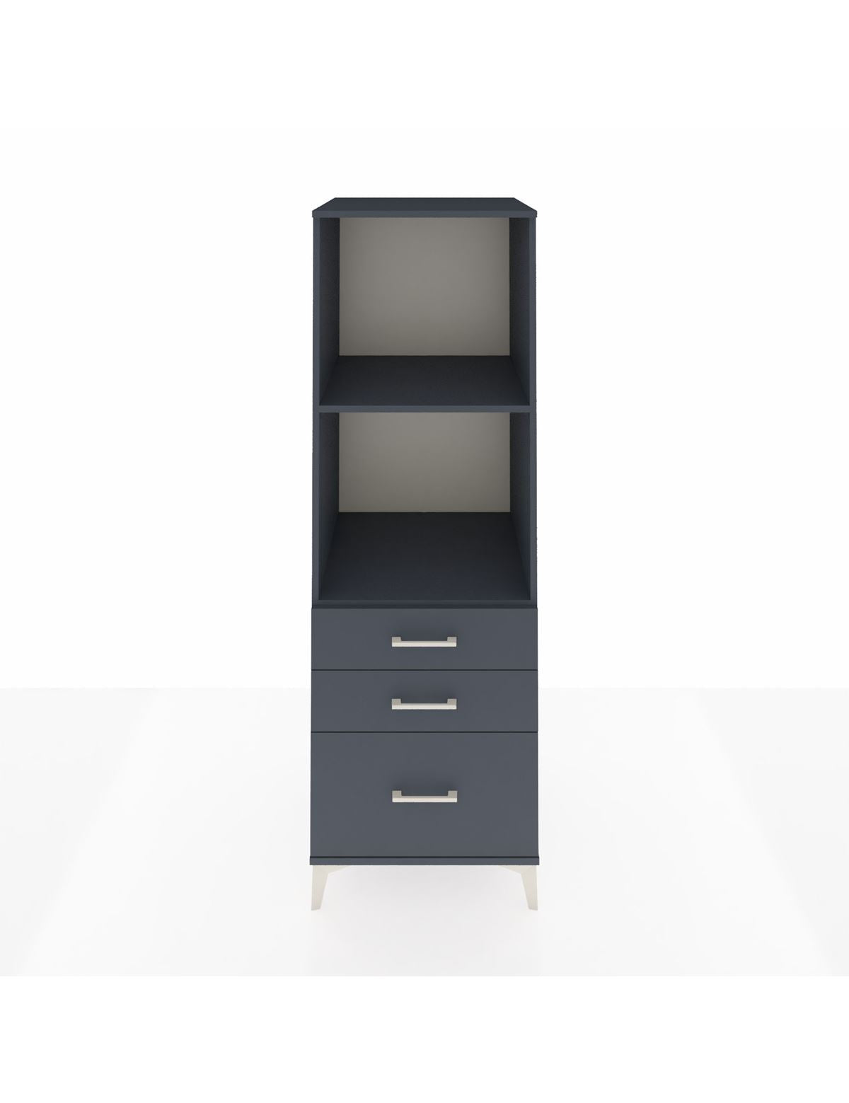 Kronos Dolap 2 Raflı 3 Çekmeceli 60x59x182 Antrasit-Antrasit