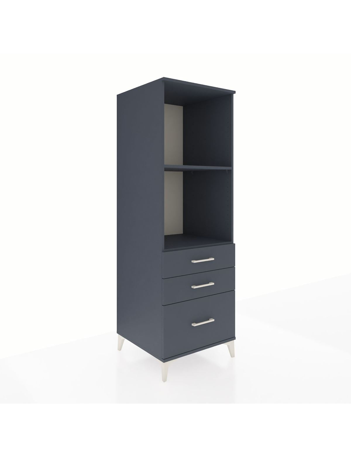 Kronos Dolap 2 Raflı 3 Çekmeceli 60x59x182 Antrasit-Antrasit