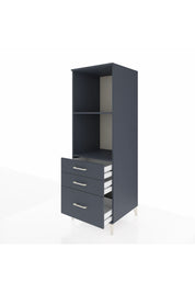 Kronos Dolap 2 Raflı 3 Çekmeceli 60x59x182 Antrasit-Antrasit