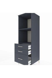 Kronos Dolap 2 Raflı 3 Çekmeceli 60x59x182 Antrasit-Antrasit