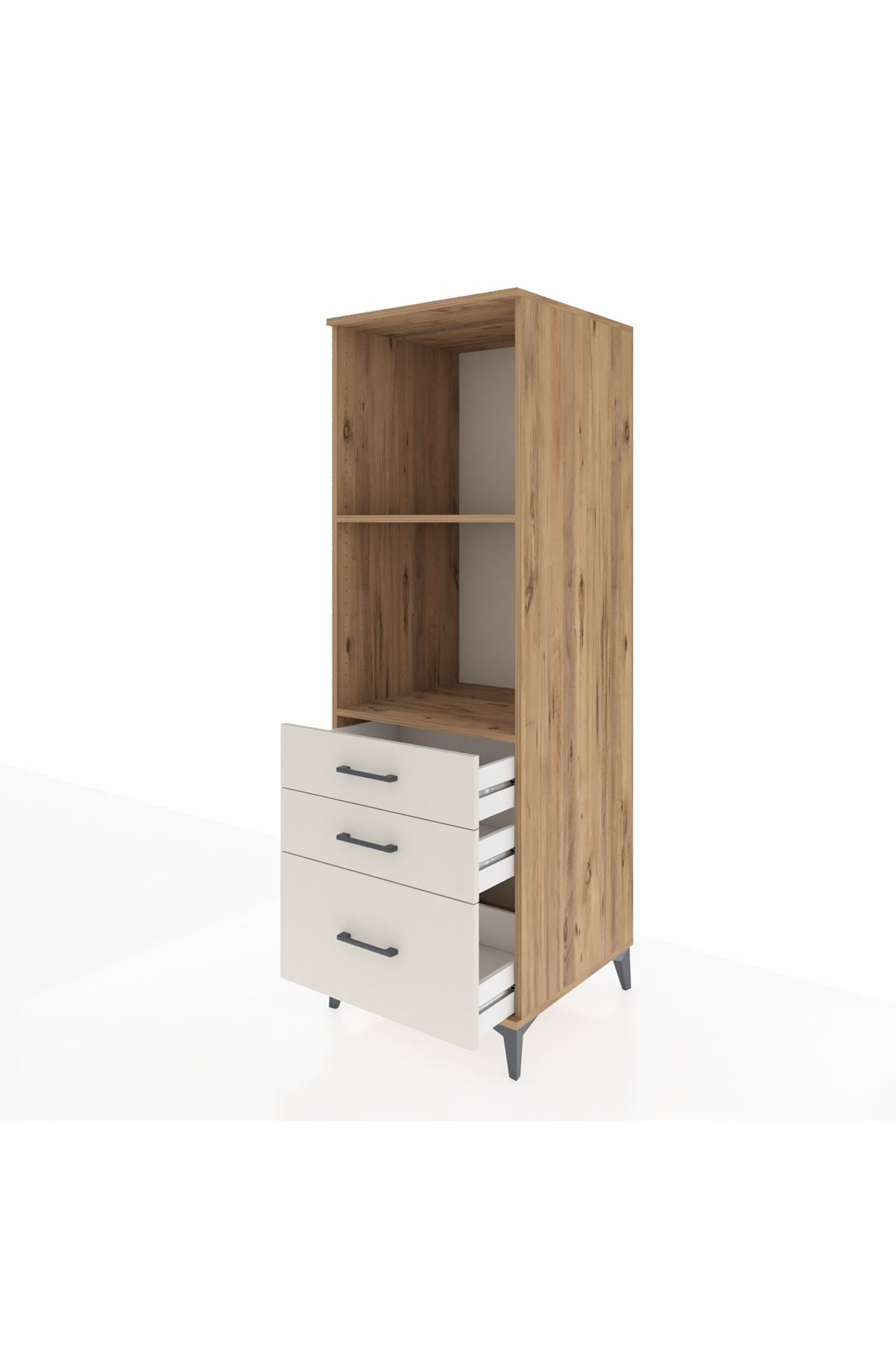 Kronos Dolap 2 Raflı 3 Çekmeceli 60x59x182 Çam-Aytaşı