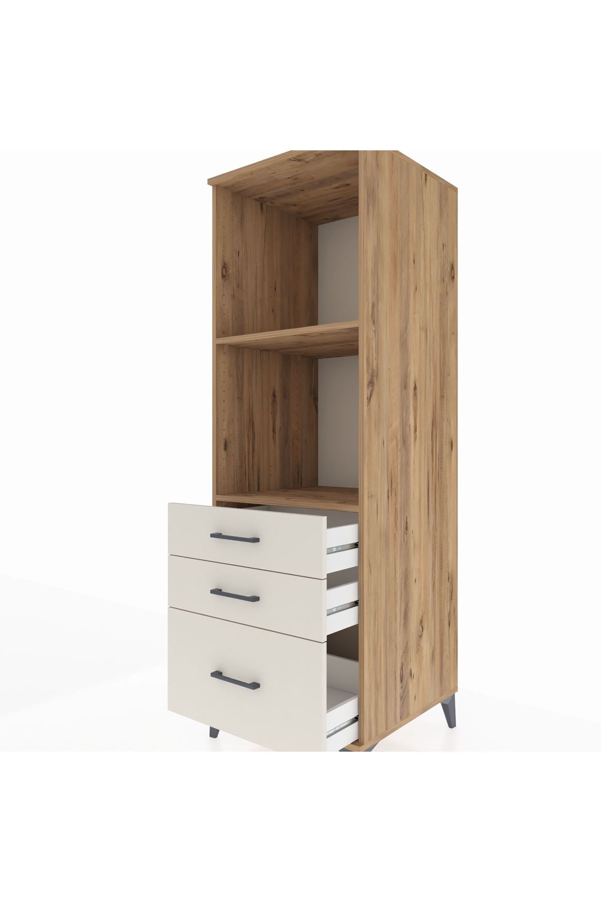 Kronos Dolap 2 Raflı 3 Çekmeceli 60x59x182 Çam-Aytaşı