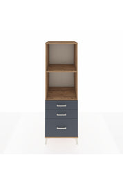 Kronos Dolap 2 Raflı 3 Çekmeceli 60x59x182 Çam-Antrasit