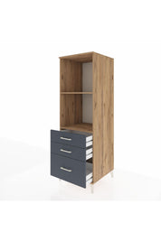 Kronos Dolap 2 Raflı 3 Çekmeceli 60x59x182 Çam-Antrasit