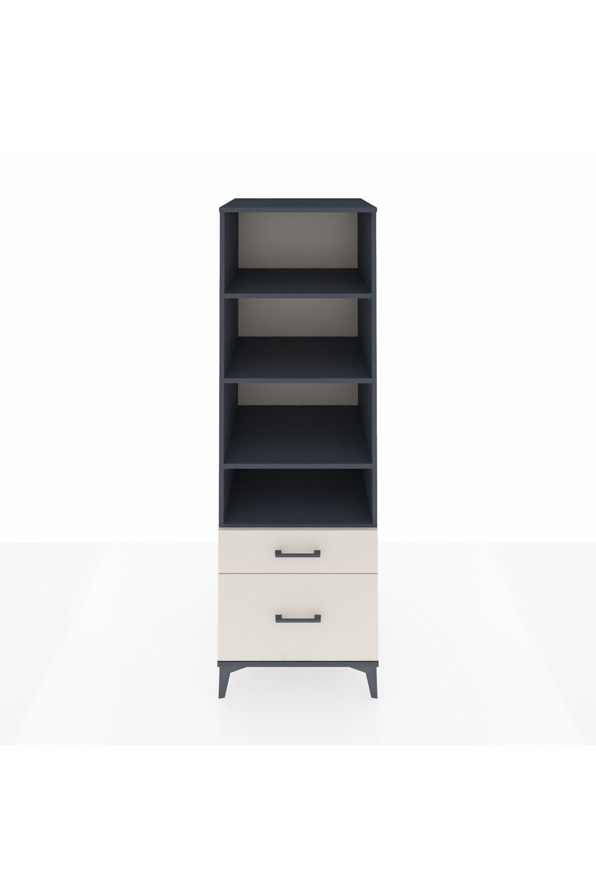 Kronos Dolap 4 Raflı 2 Çekmeceli 60x59x182 Antrasit-Aytaşı