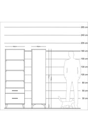 Kronos Dolap 4 Raflı 2 Çekmeceli 60x59x182 Antrasit-Aytaşı