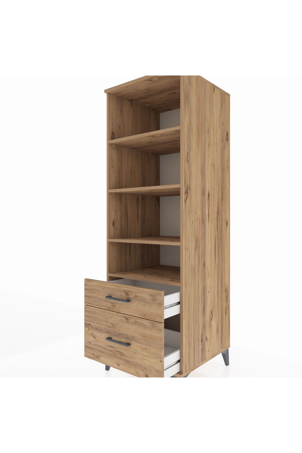 Kronos Dolap 4 Raflı 2 Çekmeceli 60x59x182 - S89M043V9C