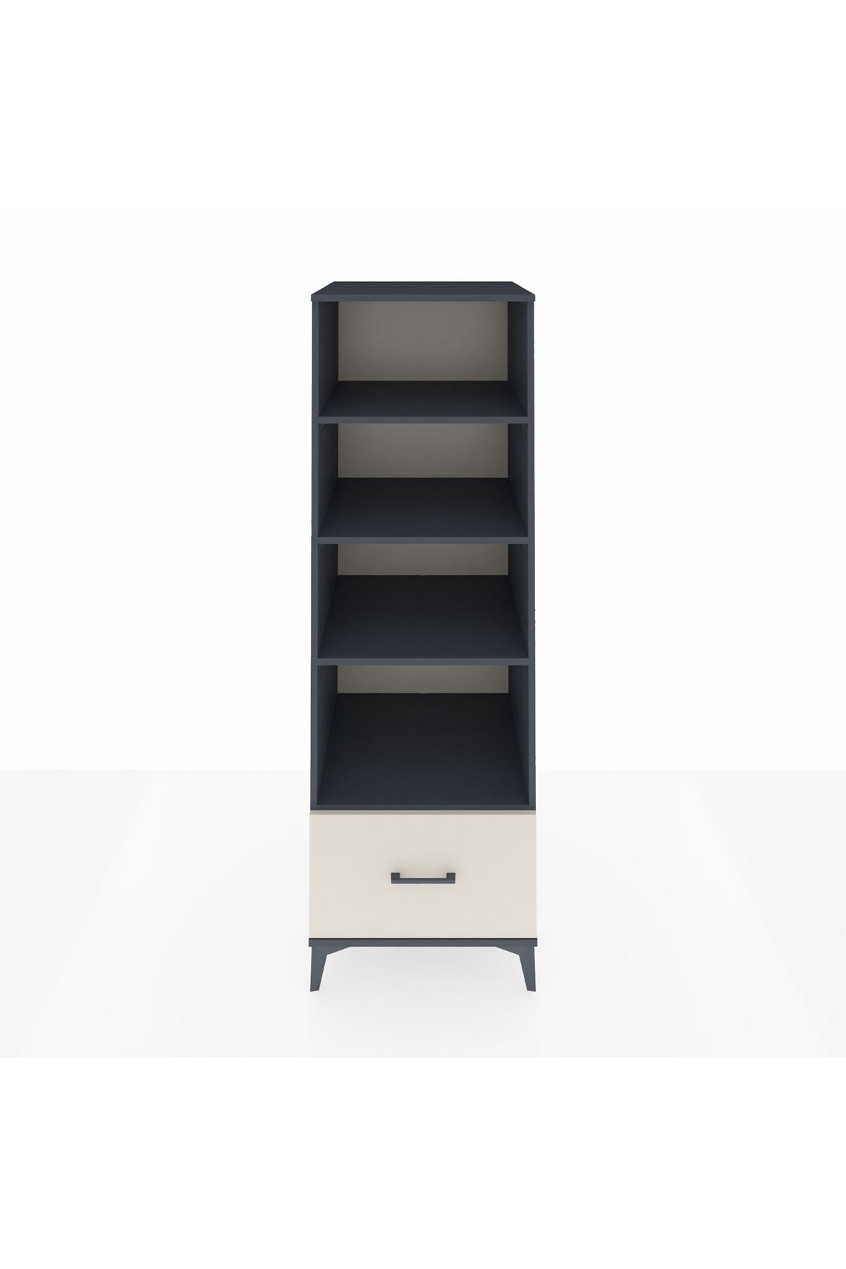 Kronos Dolap 4 Raflı Tek Çekmeceli 60x59x182 Antrasit-Aytaşı