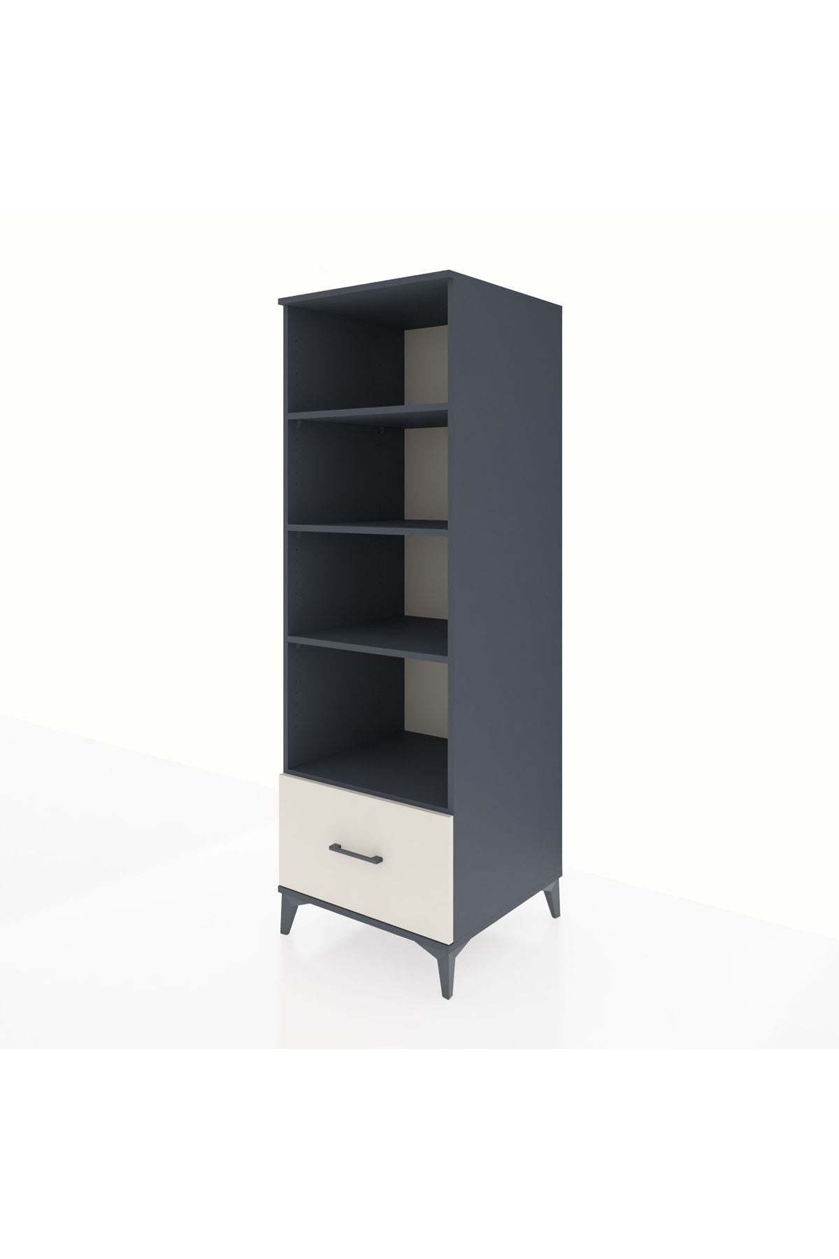 Kronos Dolap 4 Raflı Tek Çekmeceli 60x59x182 Antrasit-Aytaşı
