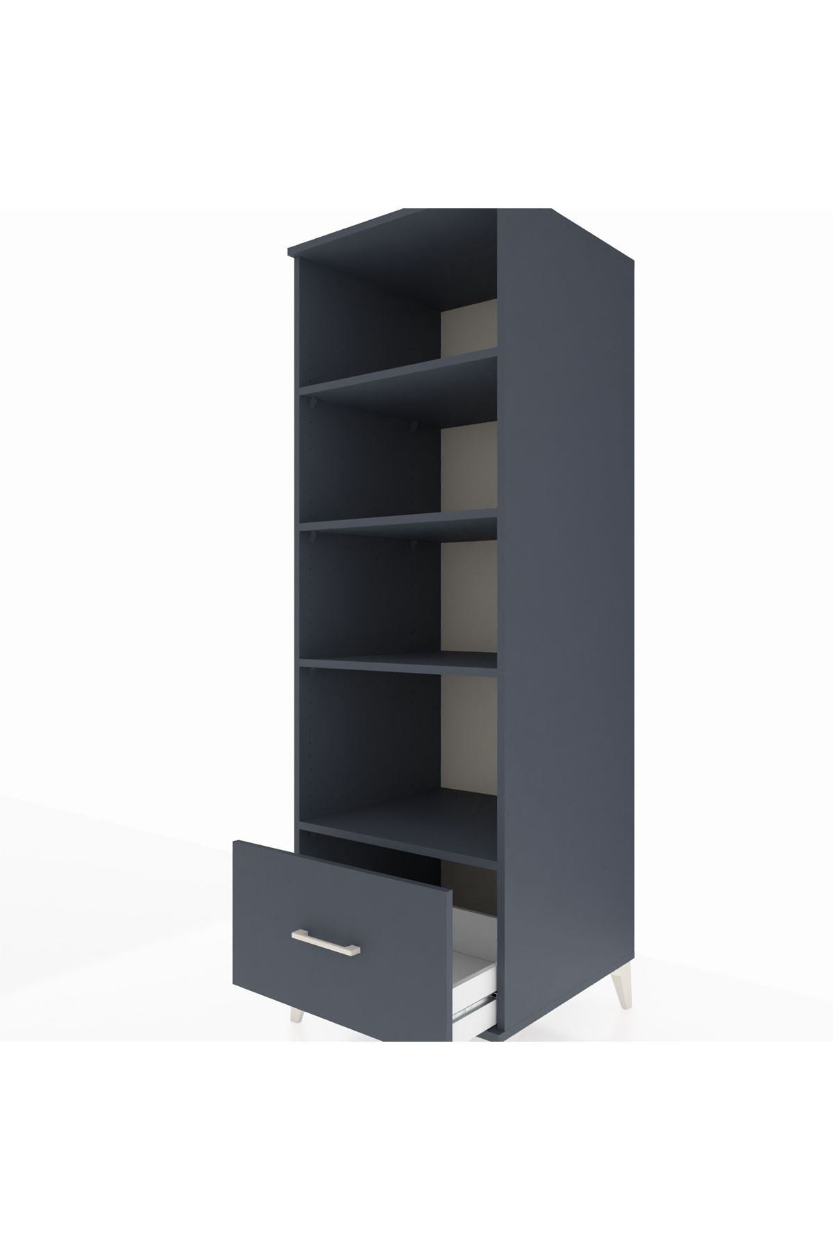 Kronos Dolap 4 Raflı Tek Çekmeceli 60x59x182 - S89M044V5C