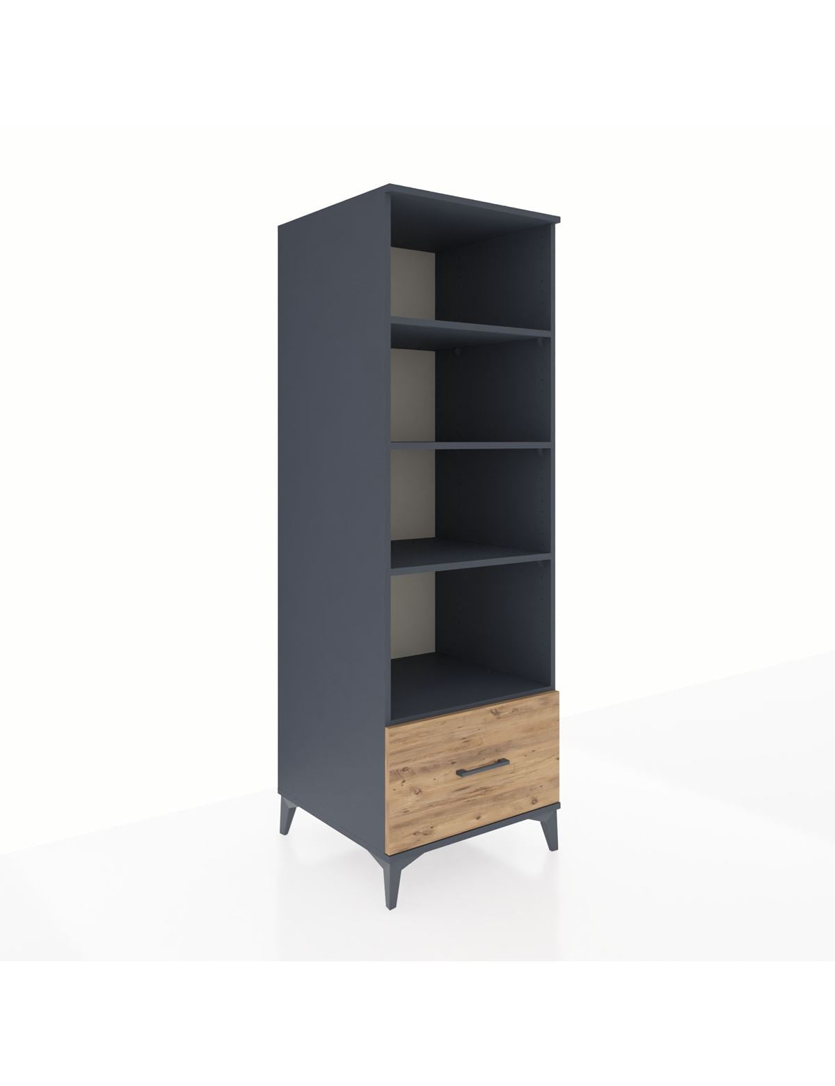 Kronos Dolap 4 Raflı Tek Çekmeceli 60x59x182 Antrasit-Çam