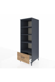 Kronos Dolap 4 Raflı Tek Çekmeceli 60x59x182 Antrasit-Çam