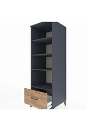 Kronos Dolap 4 Raflı Tek Çekmeceli 60x59x182 Antrasit-Çam