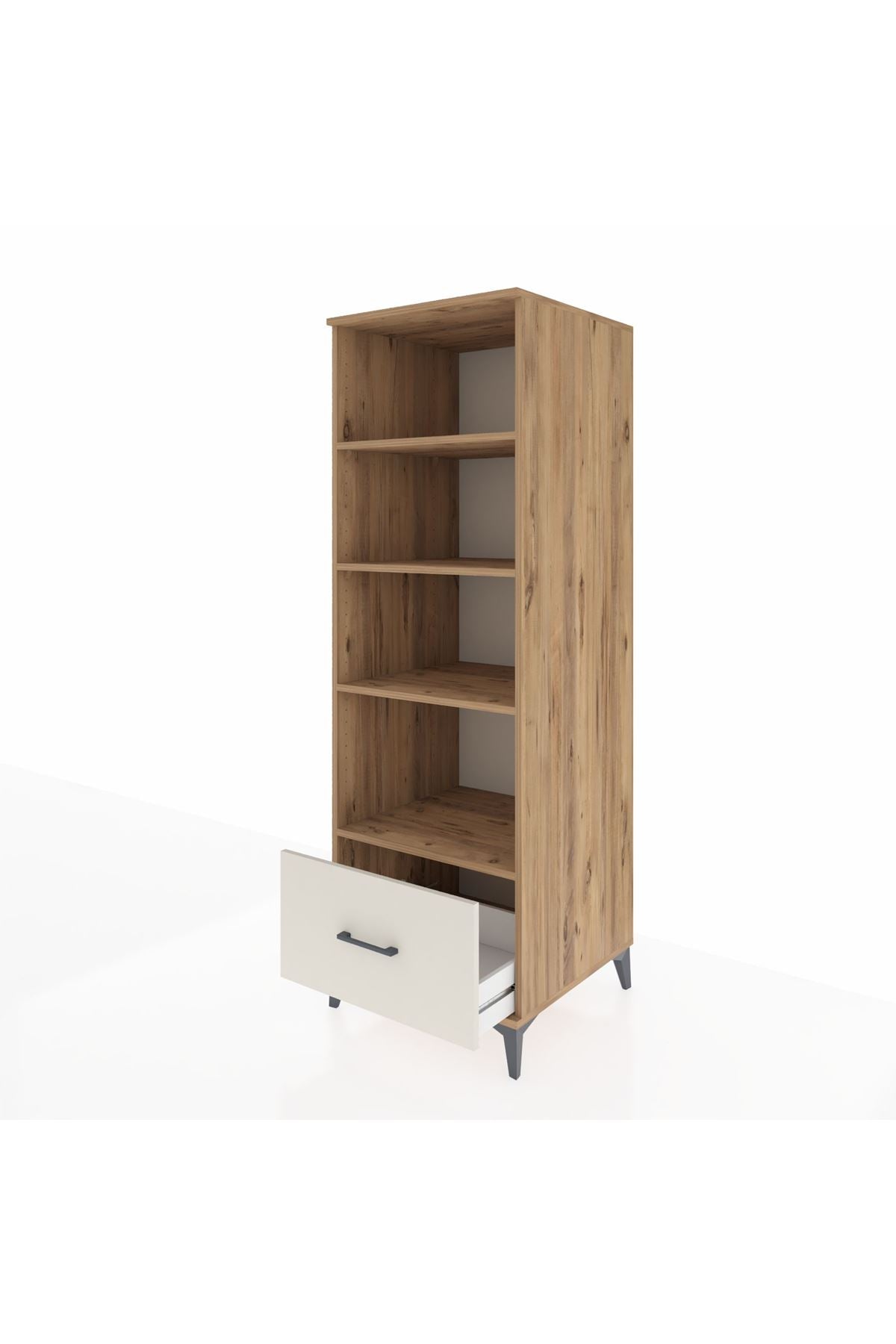 Kronos Dolap 4 Raflı Tek Çekmeceli 60x59x182 Çam-Aytaşı