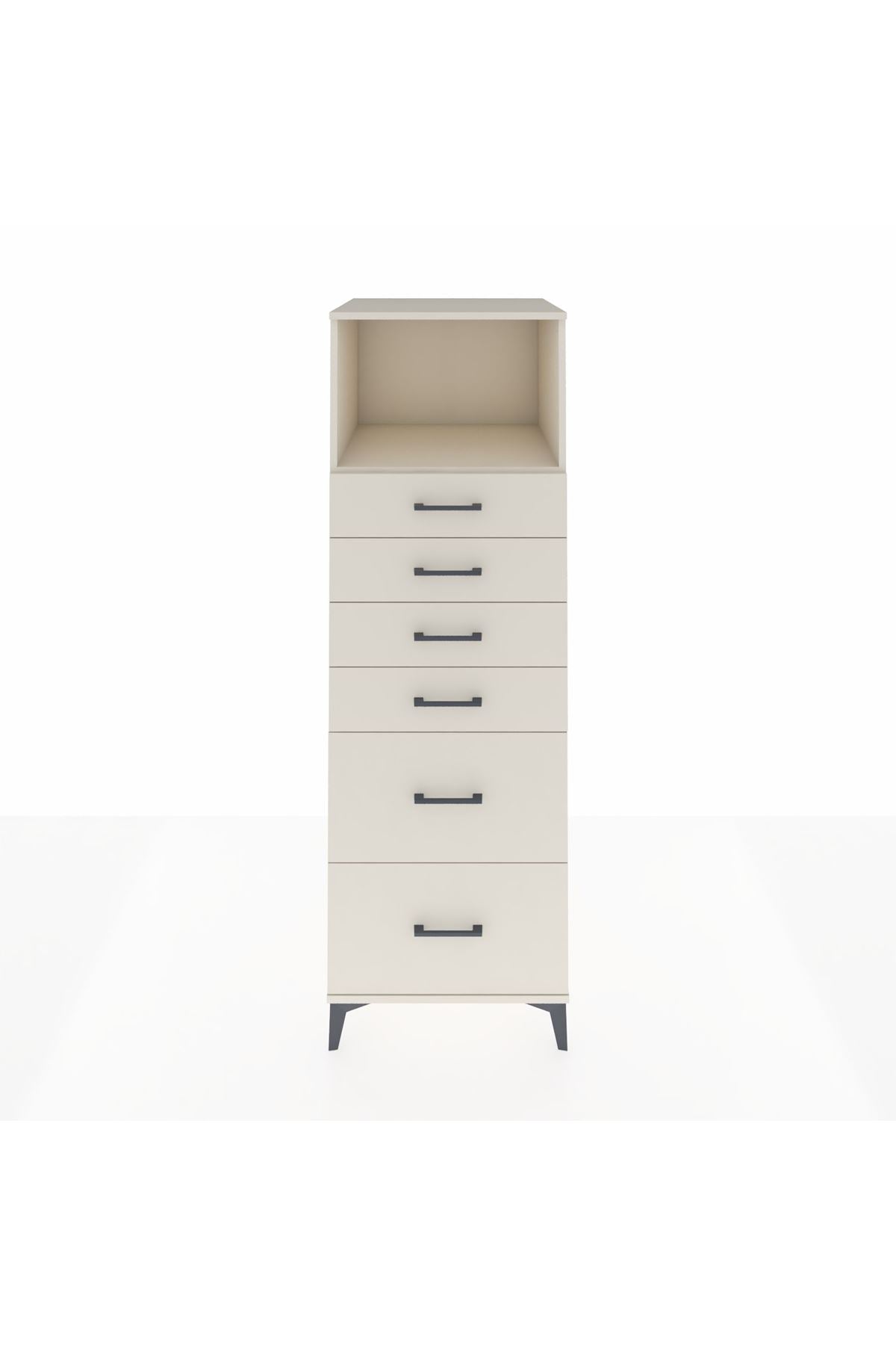 Kronos Dolap Tek Raflı 6 Çekmeceli 60x59x182 Aytaşı-Aytaşı