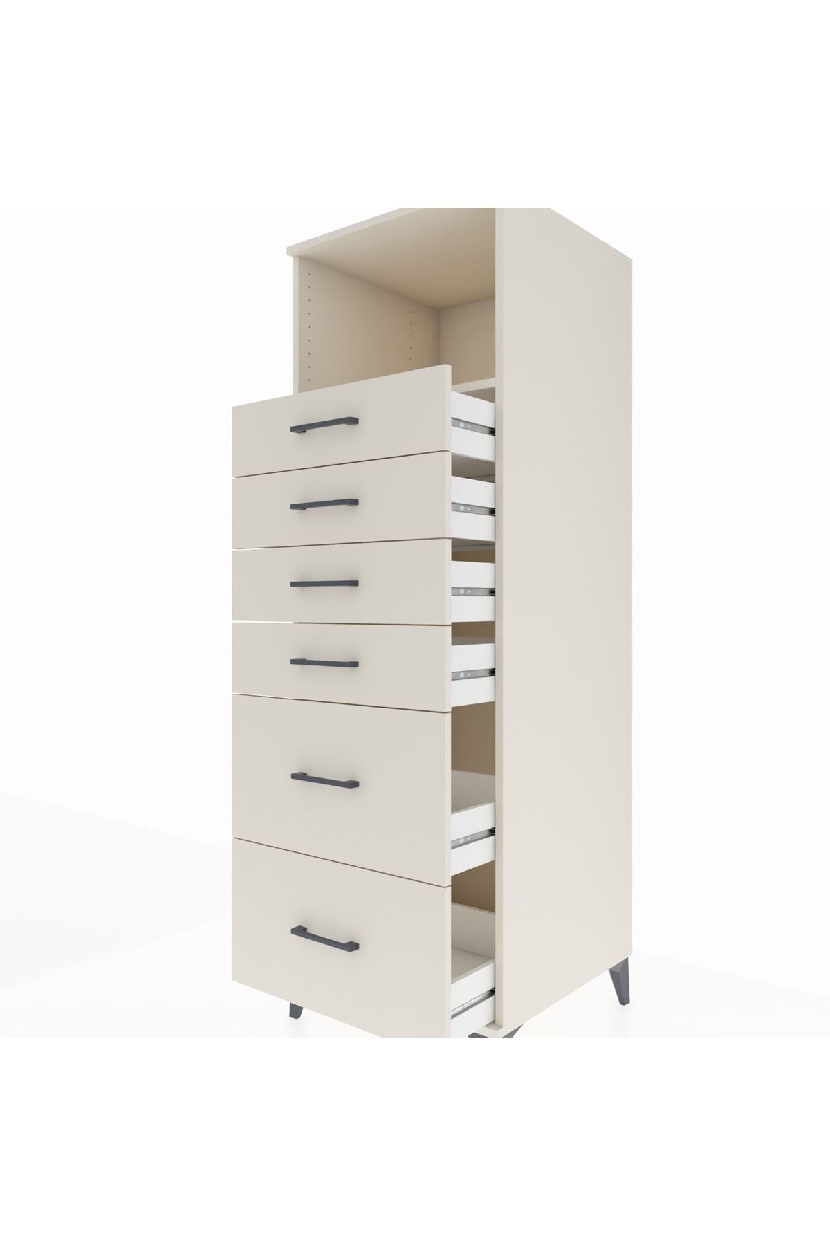 Kronos Dolap Tek Raflı 6 Çekmeceli 60x59x182 Aytaşı-Aytaşı